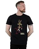 Absolute Cult Looney Tunes Homme Wile E Coyote Distressed T-Shirt Noir XX-Large
