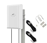KASER Antenne 4G 5G LTE Mimo Exterieur Directionnelle 696-2700 MHz | 3300-3800 MHz Gain Élevé Jusqu'à 12dBi Compatible pour Routeurs 4g 5g connecteur N-SMA Adaptateur TS9, Câble 10 Mètres - Model V3