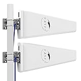 KASER Set LPDA Antenne 4G 5G LTE Mimo Exterieur Directionnelle 696-2700 MHz | 3300-3800 MHz Gain Élevé Jusqu'à 12dBi Compatible pour Routeurs 4g 5g connecteur N-SMA Adaptateur TS9 Câble 10 Mètres