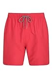 Mountain Warehouse Short de Bain Aruba Hommes - Short de Natation à séchage Rapide, léger, Cordon de Serrage, Slip en Maille - pour Les Vacances et la Piscine Rouge Vif M