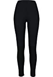 URBAN CLASSICS Legging pour Femme en Coton Jersey et Élasthanne, Moulant, Flexible, Taille Basse, pour le Sport et le Quotidien, Noir, Taille XS