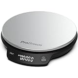 Pro Breeze Balance de Cuisine Numérique Ronde en acier inoxydable, Cuisine et pâtisserie, Mesure haute précision Aliments & Liquides, Fonction Tare, écran LCD, Charge max de 5kg (g, ml, fl'oz, lb oz)