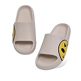 Pantoufles d'été antidérapantes pour femme et homme - Bout ouvert - Pour salle de bain, piscine, douche - Pour intérieur et extérieur, blanc, 39/39.5 EU