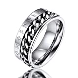FaithHeart Bague Vikings Homme 56 Acier Inoxydable, Bagues Tournant Vikings Rune Bijoux Anneau Anti Stress,Cadeau Anniversaire Fête de Pères pour Hommes Garçons