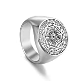 HCMA Viking Secret de l'univers Bague Sceau de la Wicca Bague pour Hommes Les Sept archanges Salomon kabbale Talisman bagues en Acier Inoxydable