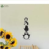 LING YUN Co,Ltd Pingouin Dessin Animé Amour Bateau Autocollant Mural Enfants Filles Garçons Adolescent Chambre Vinyle Papier Peint Maison Art Décoration Mignon Pingouin 57X20Cm
