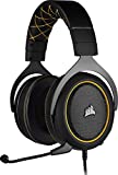 Corsair HS60 PRO Surround Casque de Gaming Son surround 7.1, Mémoire ajustables Oreillettes, Unidirectionnel Antibruit Microphone avec PC, PS4, Xbox One, Switch et mobiles Compatibilité - Jaune