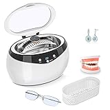 Signstek 650ml Nettoyeur à Ultrasons en Acier Inoxydable avec Support de Montre et Panier de Nettoyage Pour Les Bijoux Lunetterie Montres Imperméables Shaver [Upgraded]42,000Hz 35W