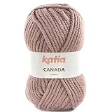 Canada de laines Katia. Pelote de couleur rose fumée code 53.