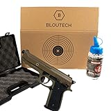 AIRSOFT PISTOLET CULASSE METAL A RESSORT/2000 BILLES 6MM/AVEC SON CARTON BLOUTECH IMPRIMES MULTI-CIBLES RECUPERATEUR DE BILLES POUR TIR/MALETTE/JOUER/SPORT/0.5 JOULE/MOYEN DEFENSE/FAIRE FUIR NUISIBLES