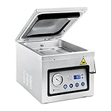 Royal Catering RCVG-46 Machine Appareil De Sous Vide Alimentaire Emballeuse À Cloche Professionnelle Petite Sous Videuse (Vitesse : 16 l/min, Sacs : 26 cm, Largeur de la soudure : 5 mm)