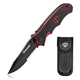 HARNDS Couteau Pliant De Poche | Couteau de Survie | Couteau De Chasse | Folding Pocket Knife | 9Cr18MoV Steel 60HRC Manche en G10 pour Hommes Aventure randonnée Vie Quotidienne Cadeaux CK7006 (Black)