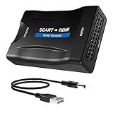 Convertisseur Péritel vers HDMI Adaptateur, convertir l'entrée péritel analogique en Une Sortie HDMI 720P / 1080p (60Hz), pour projecteur de Moniteur HDTV STB VHS Xbox PS3 Sky Blu-Ray DVD Player
