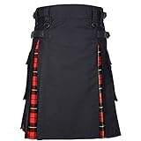 Sanyio Kilt Utilitaire écossais pour Homme Jupe écossaise Vintage Kilt Gothique Tartan plissé Irlandais Highland Plaid Kilts Jupes avec Poches Cargo