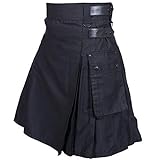 Kilt utilitaire en cuir pour homme - Noir - 106.68 cm