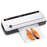 Bonsenkitchen Machine Sous Vide Alimentaire - Appareil à Faire le Vide d'air Pour la Cuisine et la Conservation - Sacs Sous Vide et Rouleau Inclus, Soudeuse Sous Vide Blanc (VS3801)