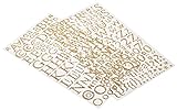 300 Lettres De L'alphabet Adhésives Paillettées Dorees