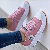 2022 Chaussures de Baskets Chaussures Femme Respirantes Chaussures Toile Chaussure Casual Femme Sport Chaussures Plates-up Adulte Légères Sneakers(Size:41 EU,Color:Rose)