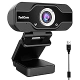 Webcam 1080P, Webcam PC pour Ordinateur de Bureau et Portable USB, Mini-caméra vidéo Call-and-Play,Gaming Stream, Deux Microphones, Petite, Agile, Réglable(Noir 1)