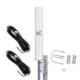 KASER Antenne 4G 5G LTE Exterieur Mimo Omnidirectionnel Étanche 698-2700 | 3300-3800 MHz Connecteur N-SMA Adaptateur TS9 Compatible pour Routeur 4g 5g Réception jusqu'à 15 KM (Câble 2 x 10M)