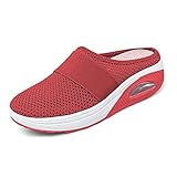 Happyjiu 2021 Women's Air Cushion Slip-on Walking Shoes, Orthopedic Diabetic Walking Shoes, Breathable with Arch Support Knit Casual Comfort Outdoor Walking Shoes (D,39)
