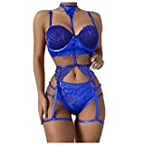 Ensemble de Lingerie Sexy Femme Dentelle Erotique Tentation Brassière et G-String Semi-transparente Grande Taille Chemise De Nuit Babydoll Séduction Coquine Ouverte Tenue Hot Dessous Neglige H13
