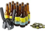 SB SAVEUR BIÈRE Kit d'embouteillage Complet - Kit composé de 12 Bouteilles de 33cl, de 12 étiquettes Personnalisables, de 100 Capsules et d'une Capsuleuse Kelly 26 mm