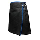 Kilt de poche plate pour homme en cuir noir - Noir - XXXX-Large