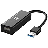 Rankie Réseau Adaptateur USB, Très Rapide Adaptateur USB 3.0 to RJ45 USB 3.0 vers 1000 Mbps Gigabit Ethernet Adaptateur Réseau (Noir)