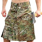 CyberDyer Kilt utilitaire traditionnel pour homme avec poche cargo Motif camouflage écossais