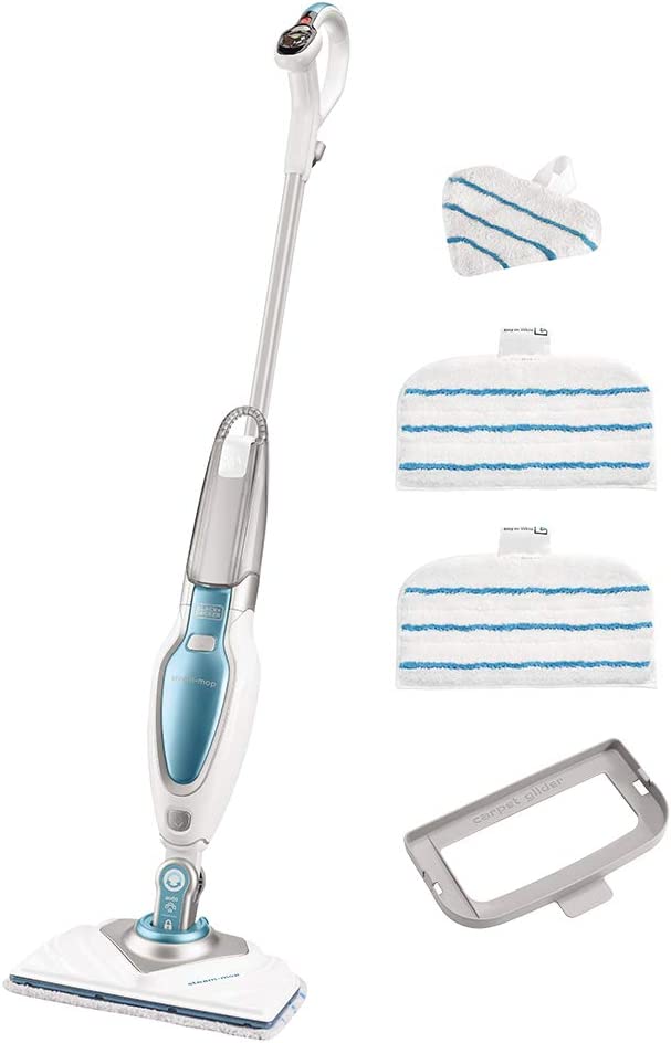 BLACK & DECKER FSM1630-QS Balai Vapeur Filaire - 1600 W - Réservoir : 460 ml - Temps de Chauffe : 15 s - Longueur du Câble : 6 m - 4 Accessoires - Bactéries et Germes Tués sans Produit Chimique