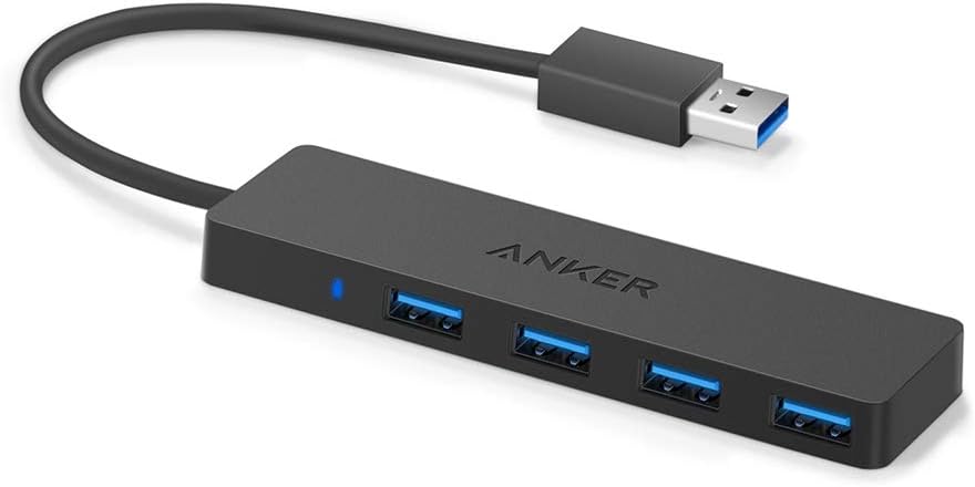 Anker 4 Ports USB 3.0 Data hub Ultra Slim pour macbook, Mac Pro/Mini, iMac, Surface Pro, xps, pc Portable, lecteurs Flash USB, Disque Dur Mobile et Plus (0,7 ft câble Extended)