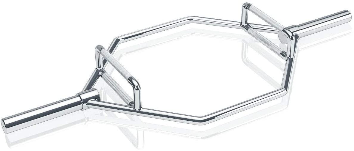 USA_Best_Seller Barre hexagonale en Acier Massif chromé avec 2 poignées 147,9 cm Finition chromée
