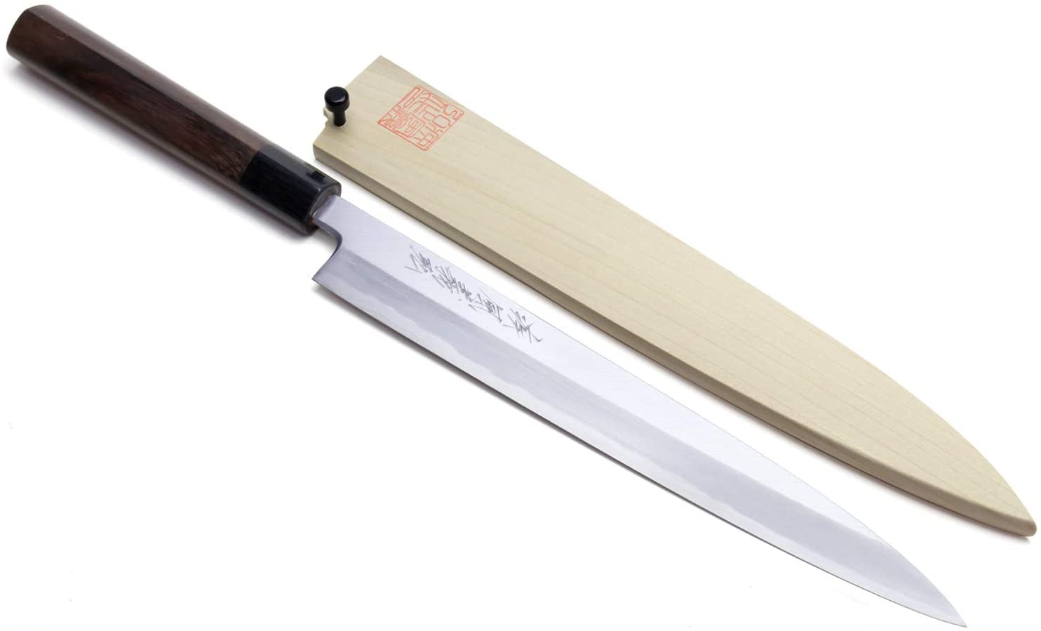 Yoshihiro Shiroko haute en acier au carbone Kasumi Yanagi Shitan Poignée Sushi Sashimi Couteau de chef 24,1 cm (240 mm)