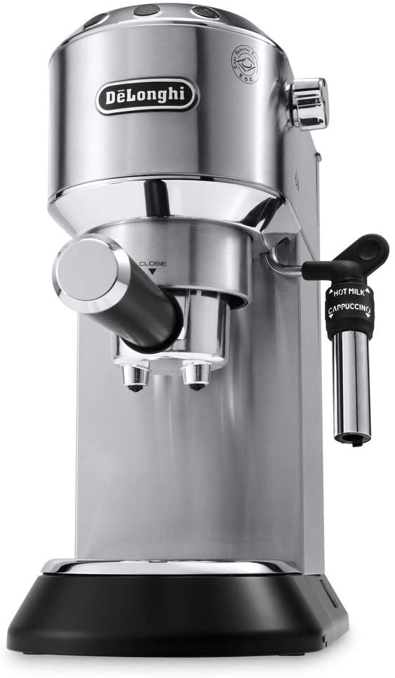 De'Longhi Dedica Style, Machine expresso pour préparer des boissons café et lactées, EC685M, Acier Chromé