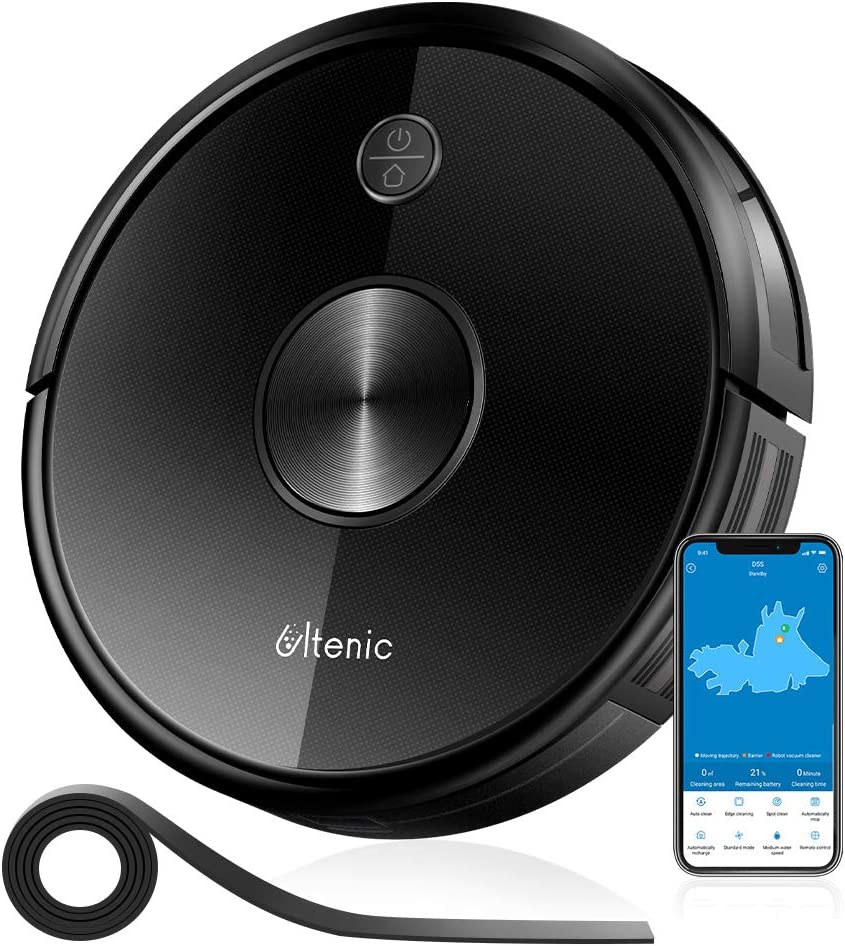 Ultenic Aspirateur Robot D5s, Connecté Wi-Fi et Alexa, Nettoyage Efficace sur Programmation, 3 en 1 Nettoyeur et Laveur, Nettoyer et Laver Simultanément, Contrôle avec Alexa & App