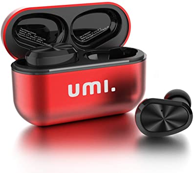 UMI. by Amazon Écouteurs Intra Auriculaires sans Fil W5s Bluetooth 5.0 TWS (True Wireless) pour iPhone Samsung Huawei avec boîtier de Charge breveté Intelligent en métal (Rouge) 