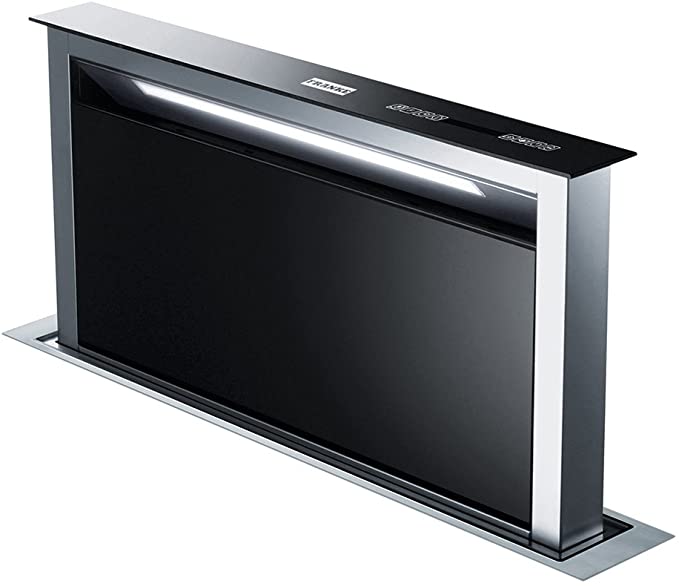 Franke FDW 908 IB XS Hotte/table Hotte/Verre/25,0 cm/table Hotte aspirante avec télécommande/éclairage LED/Inox/Noir 