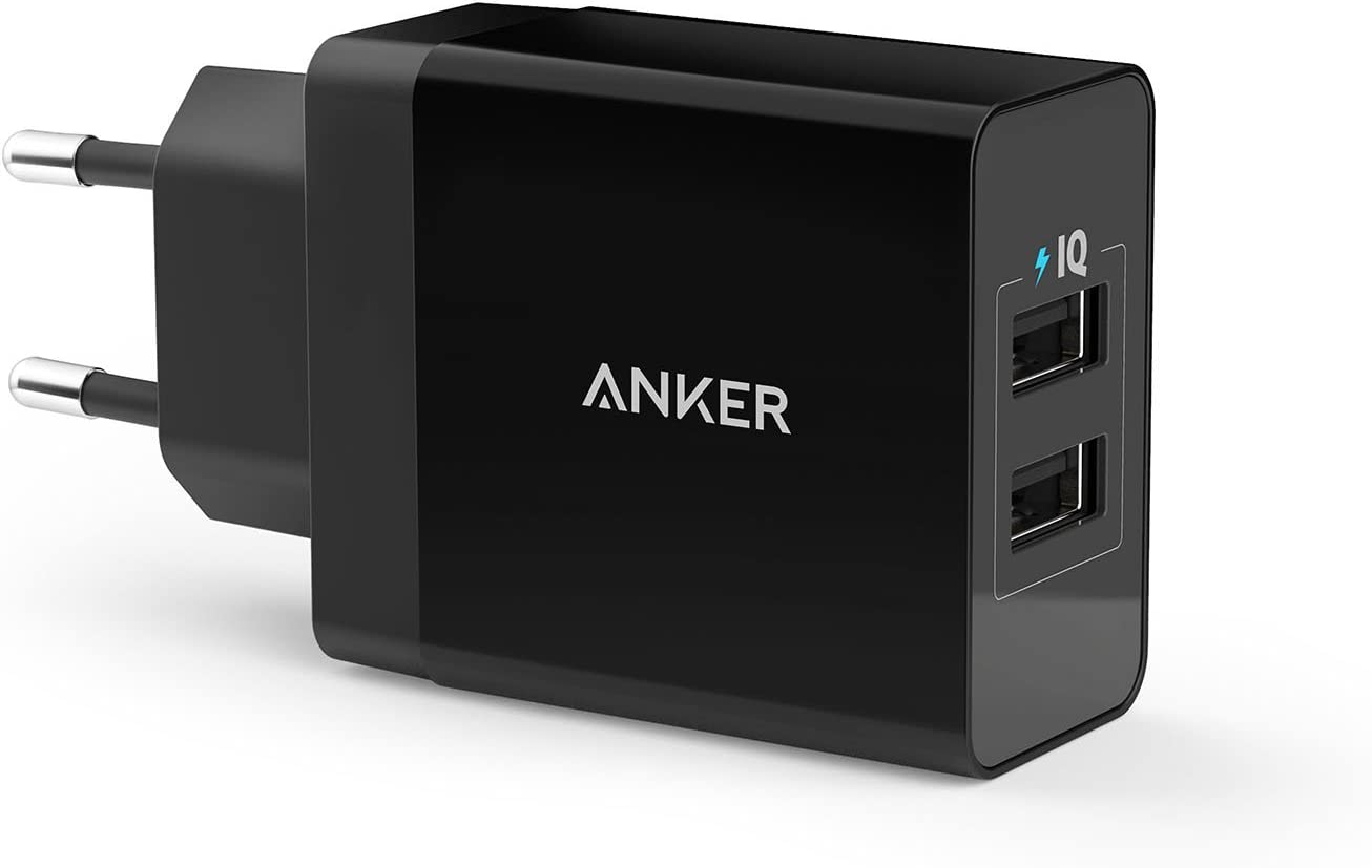 Anker Chargeur Secteur USB 24W 2 Ports Chargeur Mural Adaptateur USB Universel avec Technologie PowerIQ pour iPhone iPad, Samsung Galaxy/Note, LG, Nexus etc[Version améliorée]