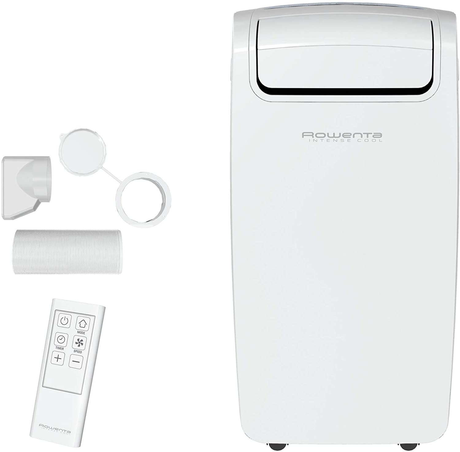 Rowenta Intense Cool Climatiseur portable ultra-compact, Puissance de refroidissement 2 000W, Couvre des pièces de 65m3, Classe énergétique A, 3 en 1 : climatiseur, déshumidificateur AU4010F0