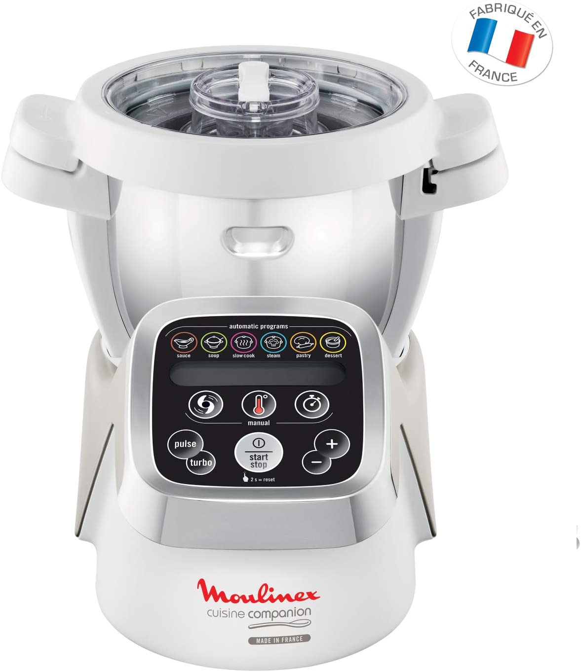 Moulinex HF802AA1 Robot Cuiseur Multifonction Companion – 6 programmes automatiques, 5 accessoires inclus, capacité jusqu’à 6 personnes, 1 million de menus