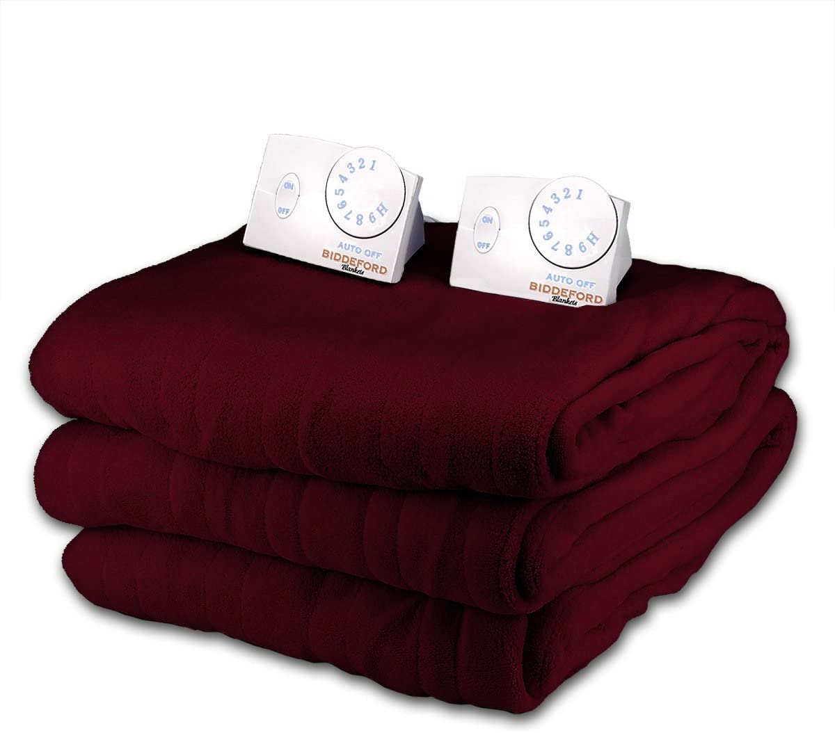 Biddeford Douce Microplush Queen Size Couverture chauffante électrique (Crimson foncé)
