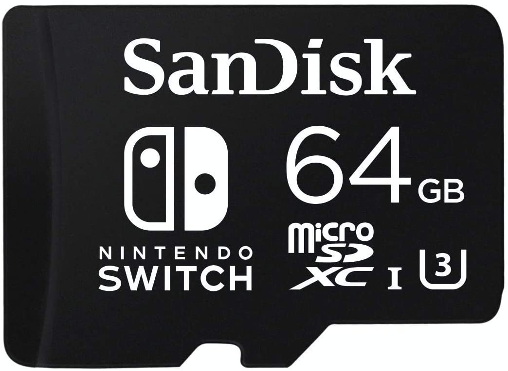 Carte microSDXC SanDisk 64 Go pour Nintendo Switch, avec Vitesse de Lecture Allant jusqu'à 100MB/S, U3