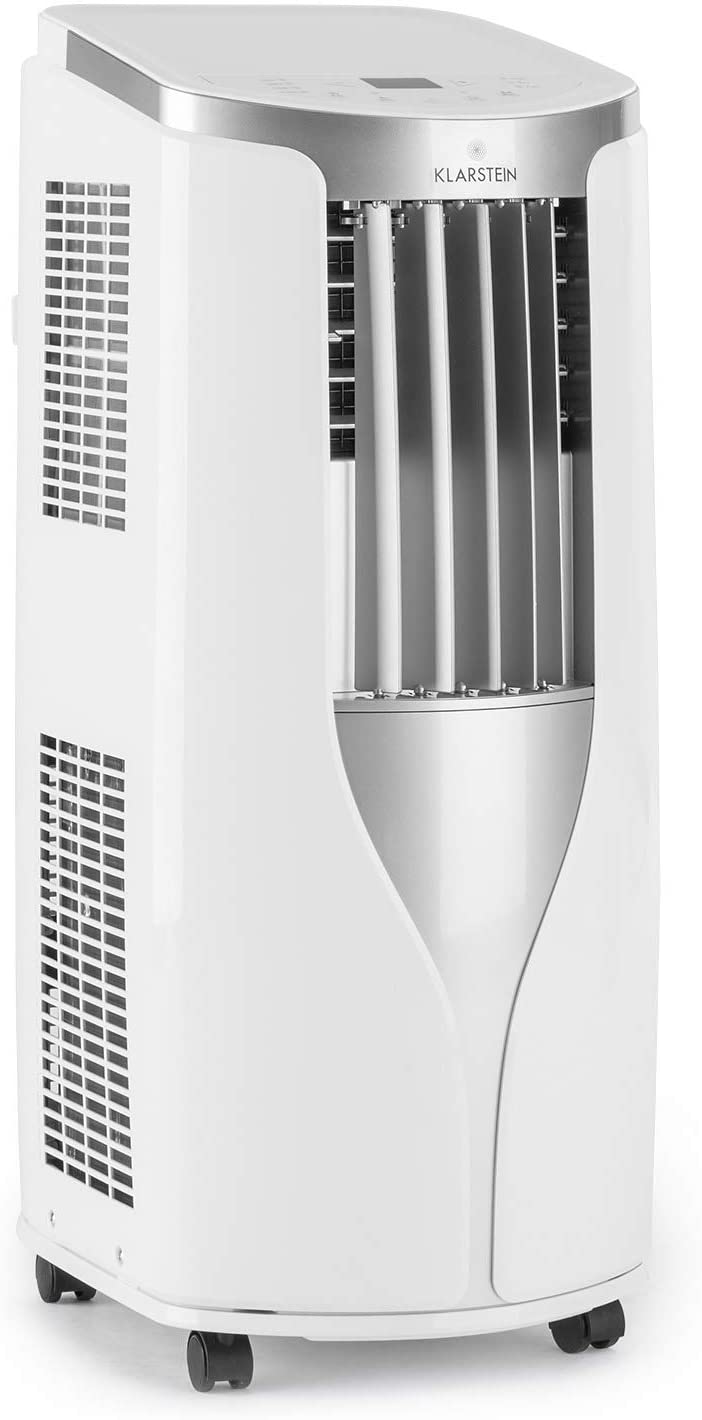 KLARSTEIN New Breeze 7 - Climatiseur Mobile, Déshumidificateur, Ventilateur, 7000BTU/h, 2,1KW, De 16 à 30°C, Ecran LED, Fonction minuterie programmable, Télécommande - Blanc