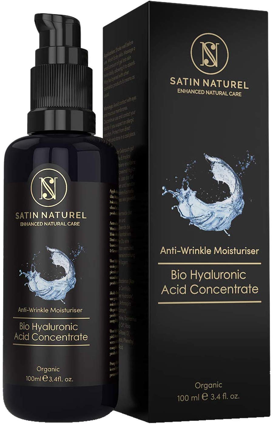 GAGNANT 2021* Sérum Visage BIO à l'Acide Hyaluronique 3x PLUS GRAND 100ml - Hautement Dosé - Soin Anti-âge à l'Aloe Vera avant Crème Hydratante Visage - Cosmétique Naturel Fabriquée en Allemagne