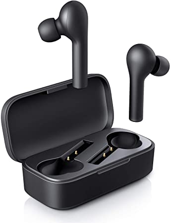 AUKEY Écouteurs Bluetooth 5 sans Fil Stéréo Oreillettes, 25 Heures d'Autonomie avec Étui de Chargement, Contrôle Tactile, Appariement Automatique, Microphones Intégrés pour Android et iOS
