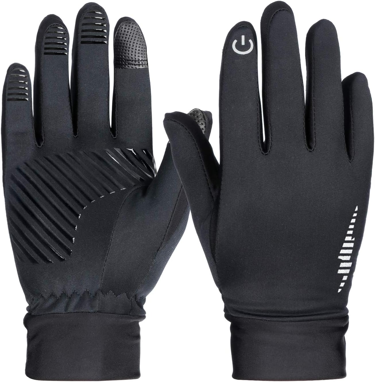 Hicool Gants d'hiver, écran tactile Gants d'hiver chaud thermique Gants Gants de course par temps froid Gants Conduite d'équitation Gants de cyclisme Gants de sports de plein air pour homme et femme, noir, Small