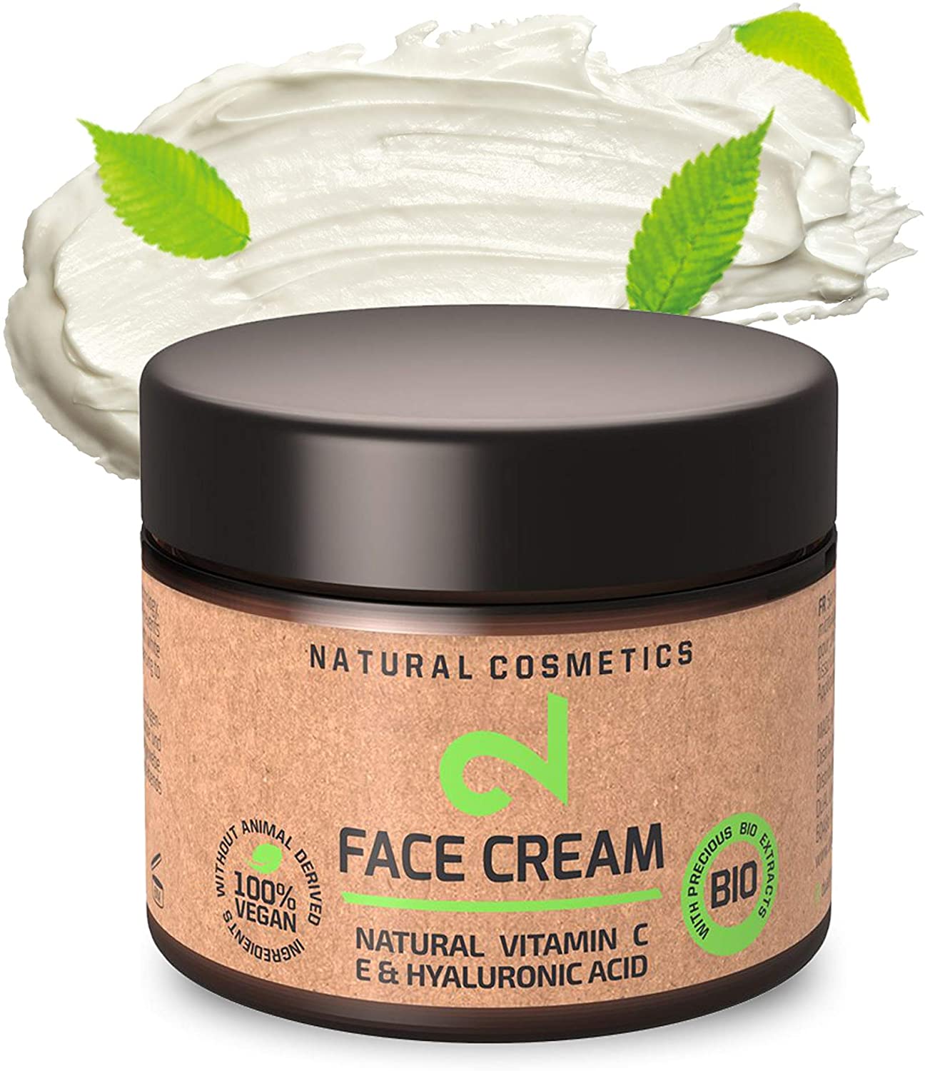 DUAL Face Cream |Crème Hydratante Visage Jour Nuit 100% Naturelle |Vitamine C, Source d'Acide Hyaluronique |Microalgues, Brocolis|Tous Types de Peau |Anti-Âge|Végétalien |Fabriquée en Allemagne |BIO