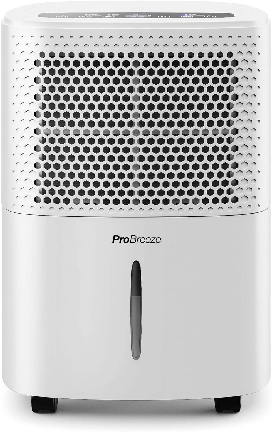 Pro Breeze Déshumidificateur Portable 12 L | Compresseur d’air | 4 Modes | Affichage numérique | Évacuation Continue | Fonction sèche-Linge | Minuterie