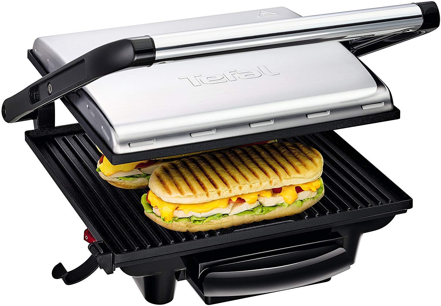 Tefal GC241D12 Gril Viande et Panini Multifonctions, 2000 Watts et Rangement Vertical